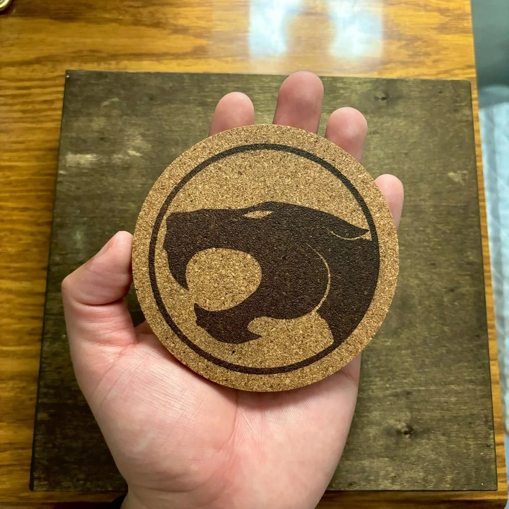 Thundercats Logo Laser Engraved Cork Coaster